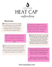 Load image into Gallery viewer, Instruction card for Electrical Lux Heat Cap – easy-to-follow guide for optimal use and care.
