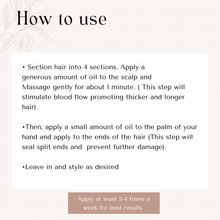 Load image into Gallery viewer, Directions For How To Apply Your Hair Growth Oil For Optimal Results.
